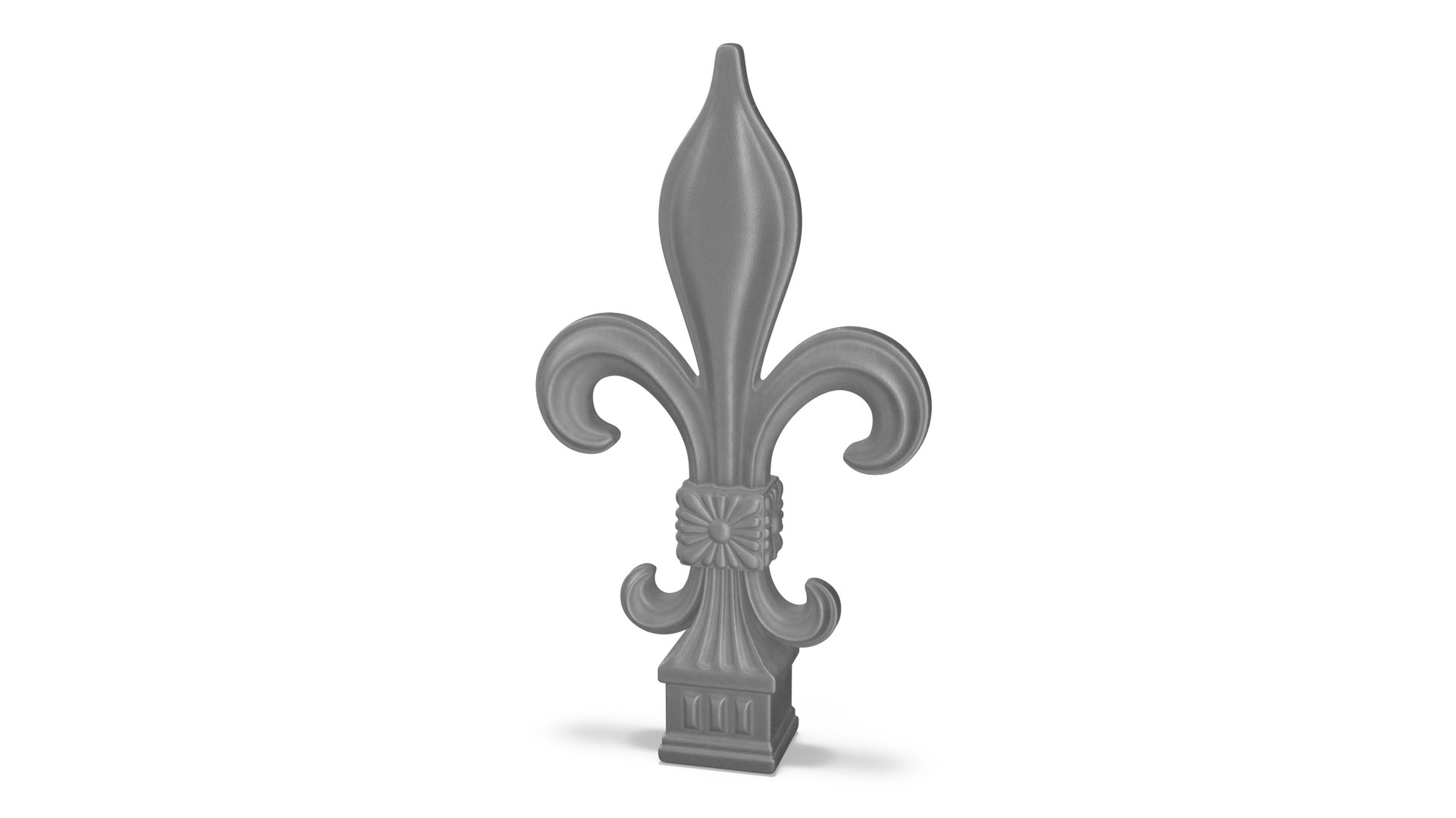 Fleur De Lis Sculpture Gray 3D model preview