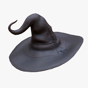 Witches Magic Hat Game Ready Low-poly 3D model 3D