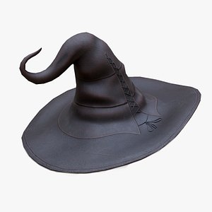 Witches Magic Hat Game Ready Low-poly 3D model