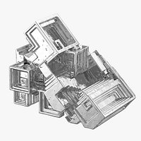 Bi Bismuth Chemical Element Crystal Hopper