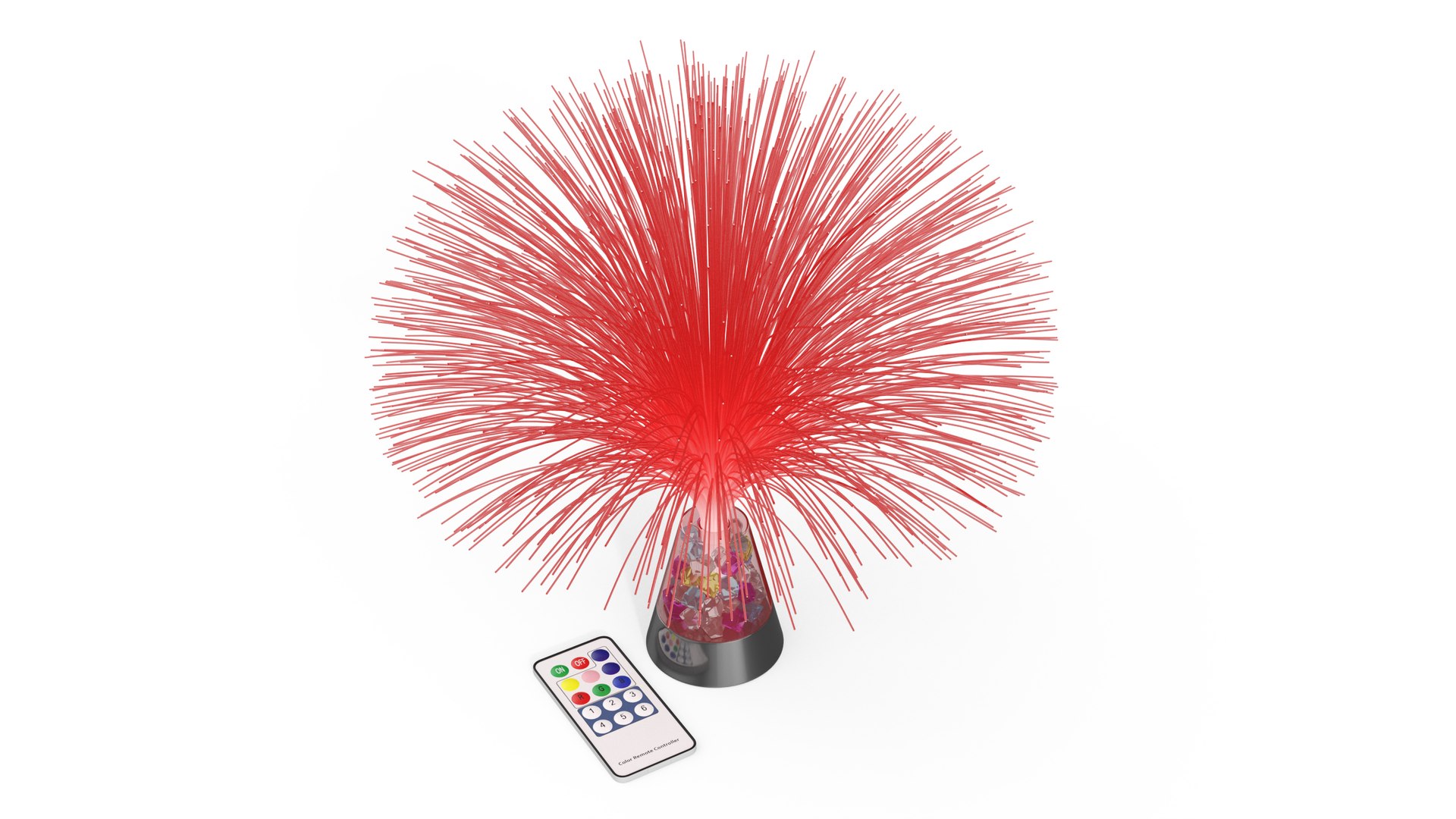 Fiber Optic Fountain Lamp With Remote Red Model TurboSquid 2160855