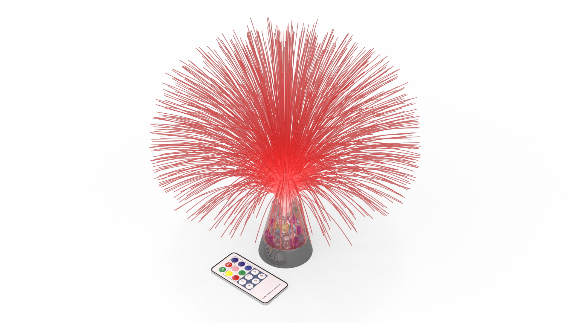 Fiber Optic Fountain Lamp With Remote Red Model TurboSquid 2160855