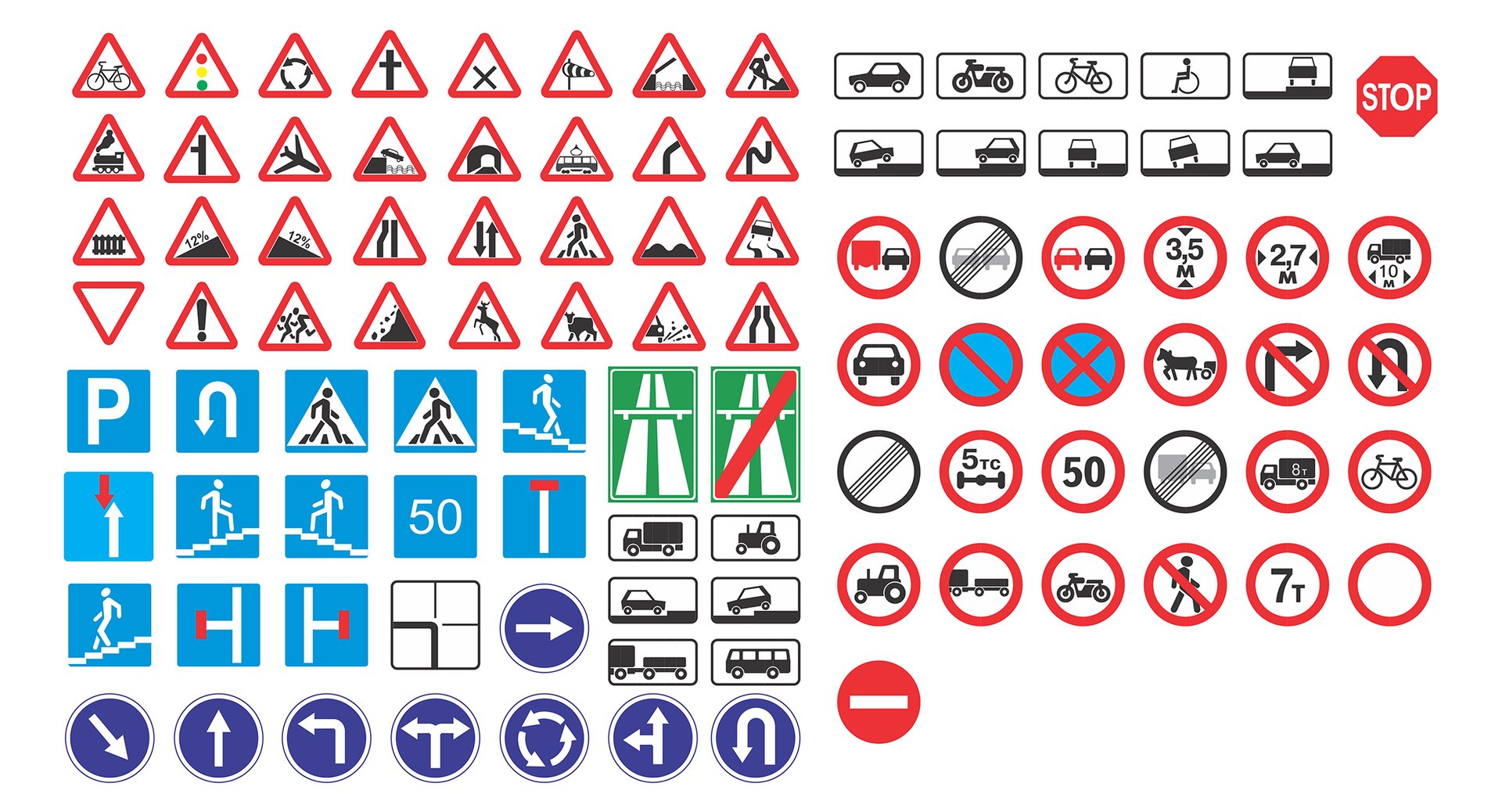 3D Model 96 Road Signs - TurboSquid 1244488