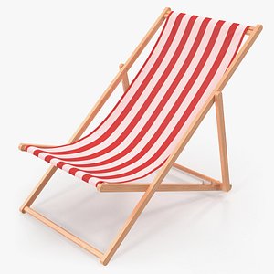 classic beach folding chair 3D