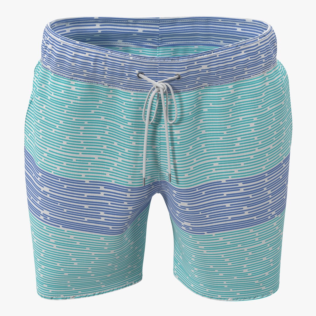 Mens Swim Trunks 3D model preview
