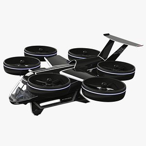 Flying Taxi Bell Nexus Lights On Simple Interior Rigged