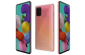 Samsung Galaxy A51 Pink Low Poly model