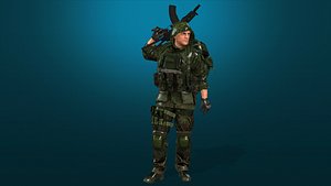 3D soldier military animation file model