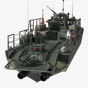 3D Sweden Military CB90 Class Fast Assault Craft Rigged for Cinema 4D model