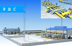 3D middle east gas station model