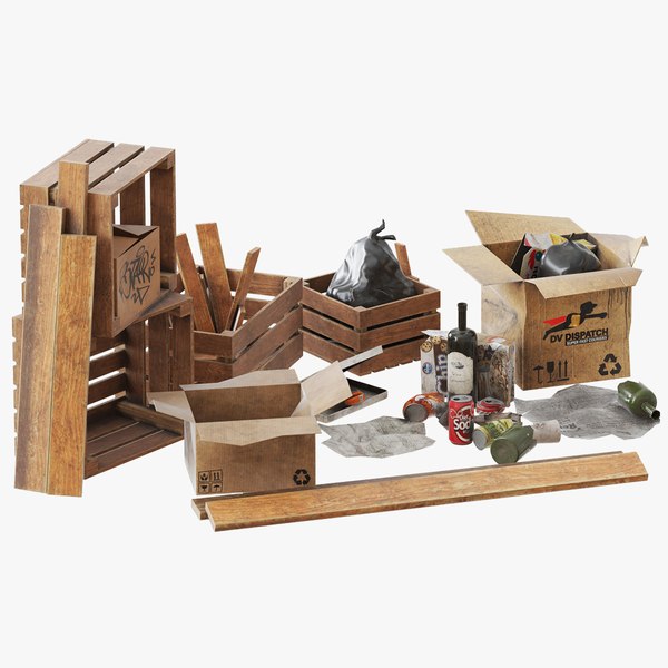 Urban Garbage Collection Low Poly PBR