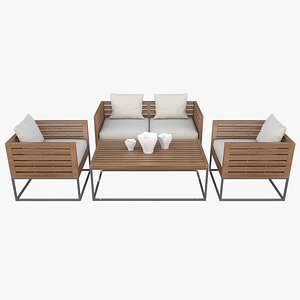 realistic outdoor furniture beliani 3d model