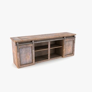 barn door console 3D model