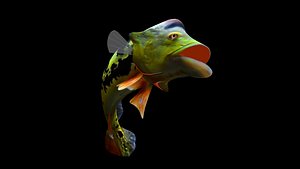 peacock bass rigged 3D model