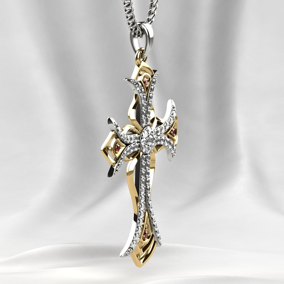 Rhodium Plating Gold Cross Model - TurboSquid 1895452