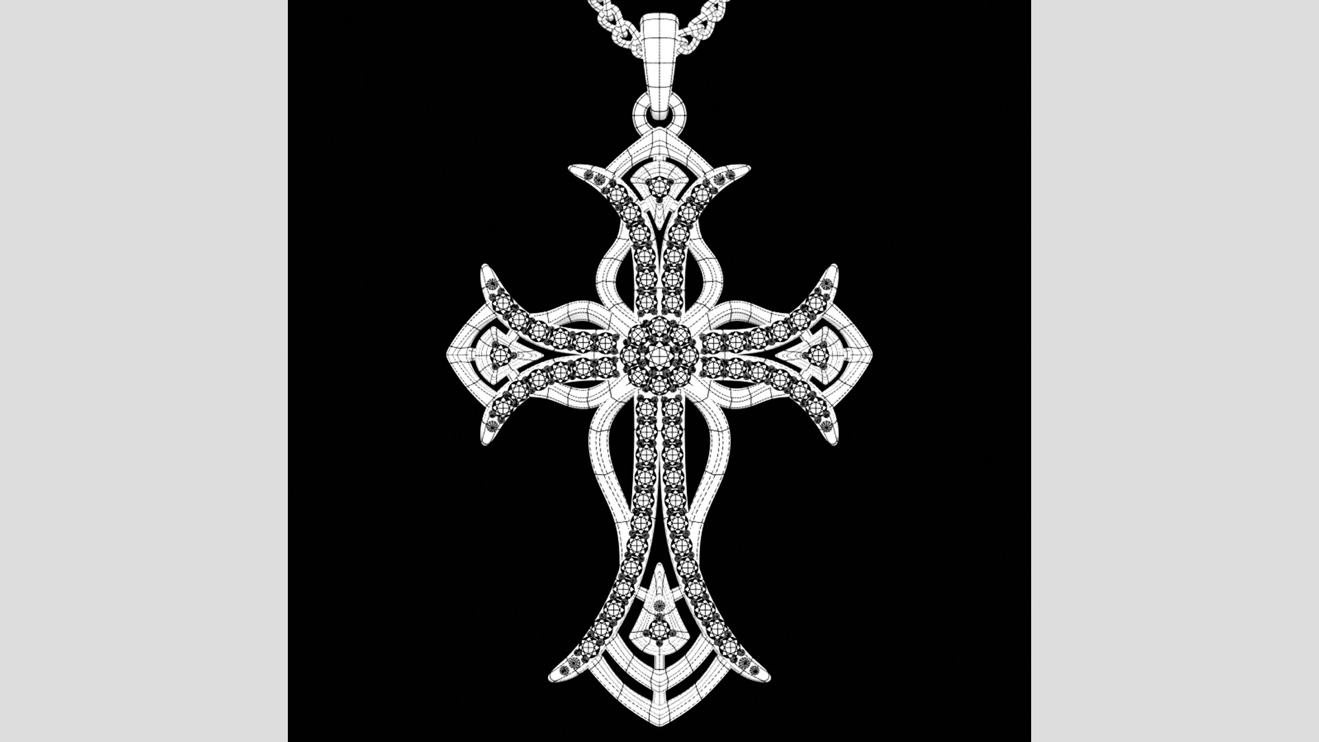 Rhodium Plating Gold Cross Model - TurboSquid 1895452