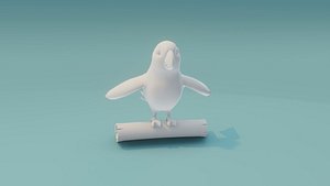 Cartoon Ara Parrot Animated and Rigged Base Mesh