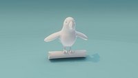 Cartoon Ara Parrot Animated and Rigged Base Mesh
