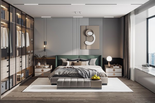 Modern bedroom 3D - TurboSquid 1827092