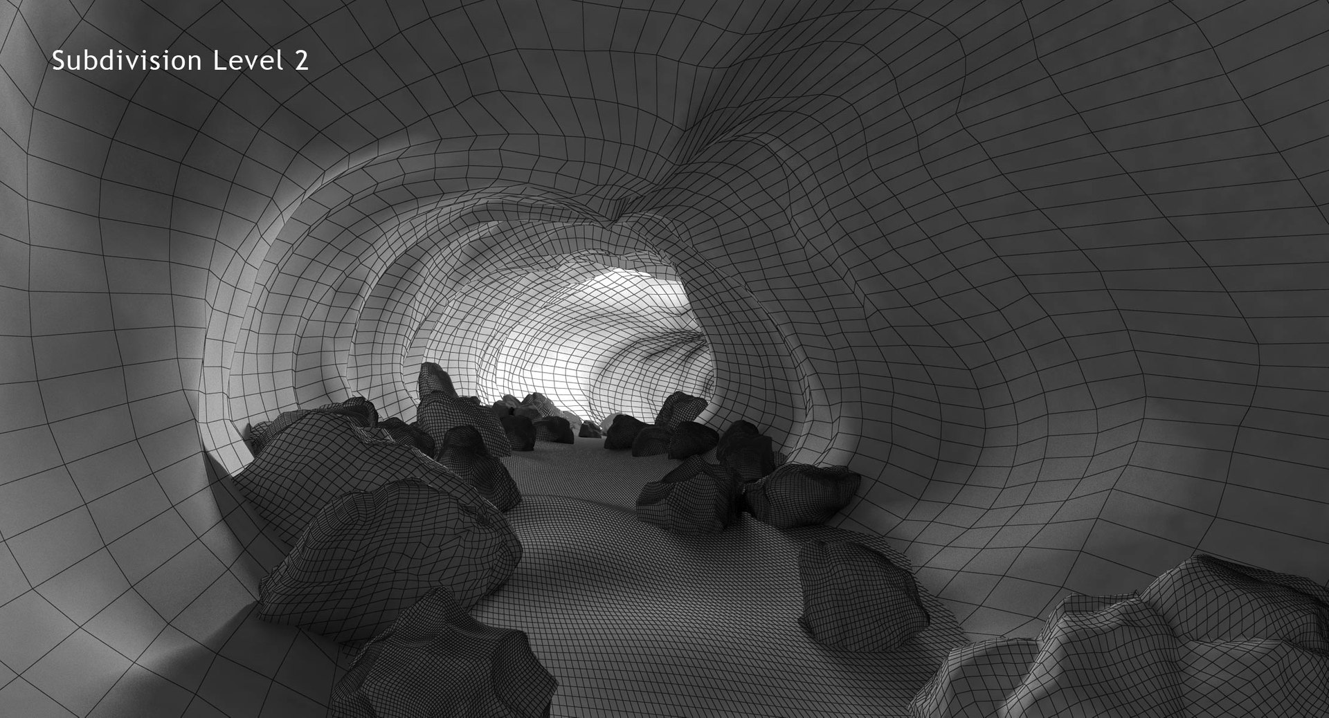 3d Cave Tunnel Rocks Model Turbosquid 1283098 