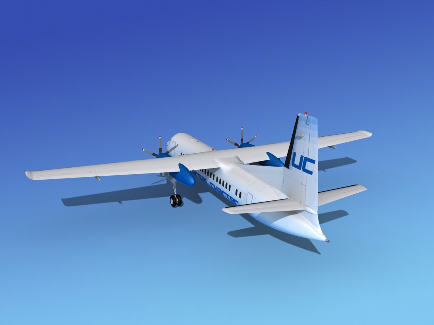 3d Fokker 50 Model