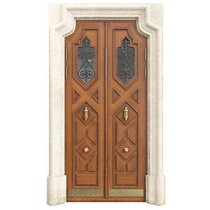 Entrance classic door 123 3D model