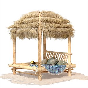 bamboo bed sand 3D model
