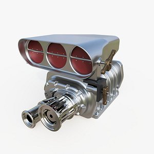 Muscle car blower highpoly model