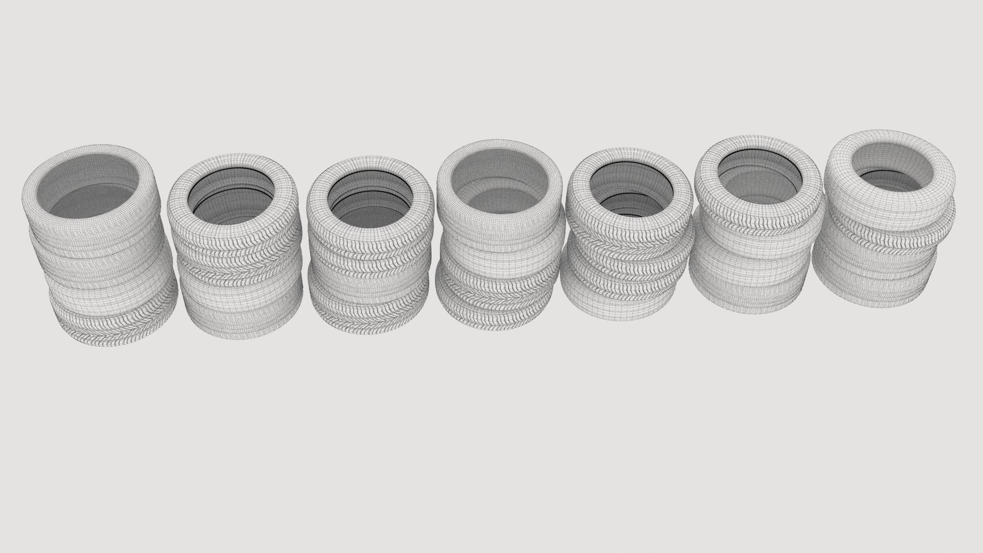 Stacked Tires 1 3D Model - TurboSquid 1949374