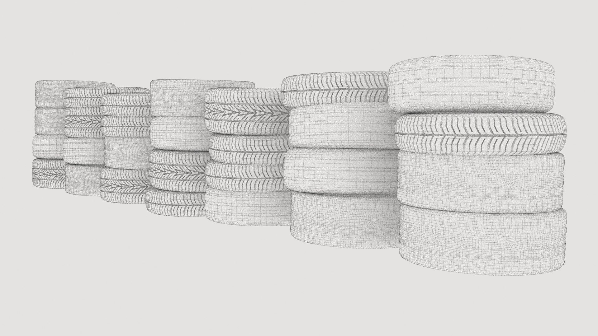 Stacked tires 1 3D model - TurboSquid 1949374