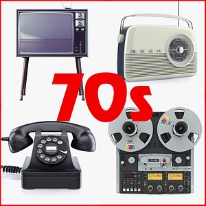 retro electronics 70s c4d