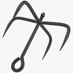 Folding Grappling Hook with Ropes Collection 3D Model $59 - .3ds