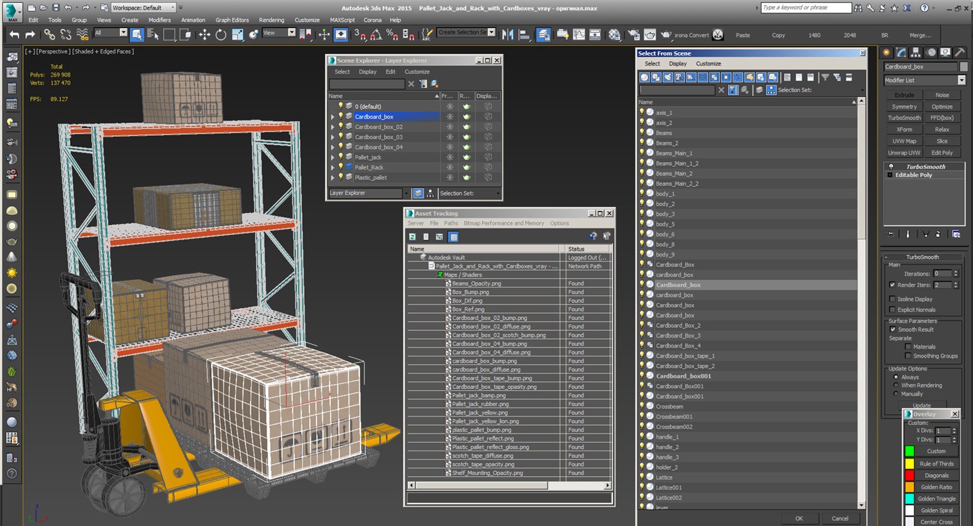 Pallet jack rack cardboxes 3D model - TurboSquid 1328532