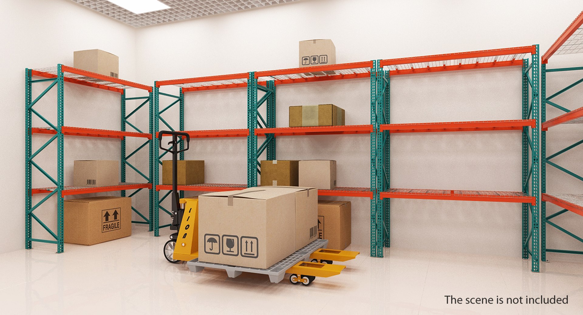 Pallet Jack Rack Cardboxes 3D Model - TurboSquid 1328532