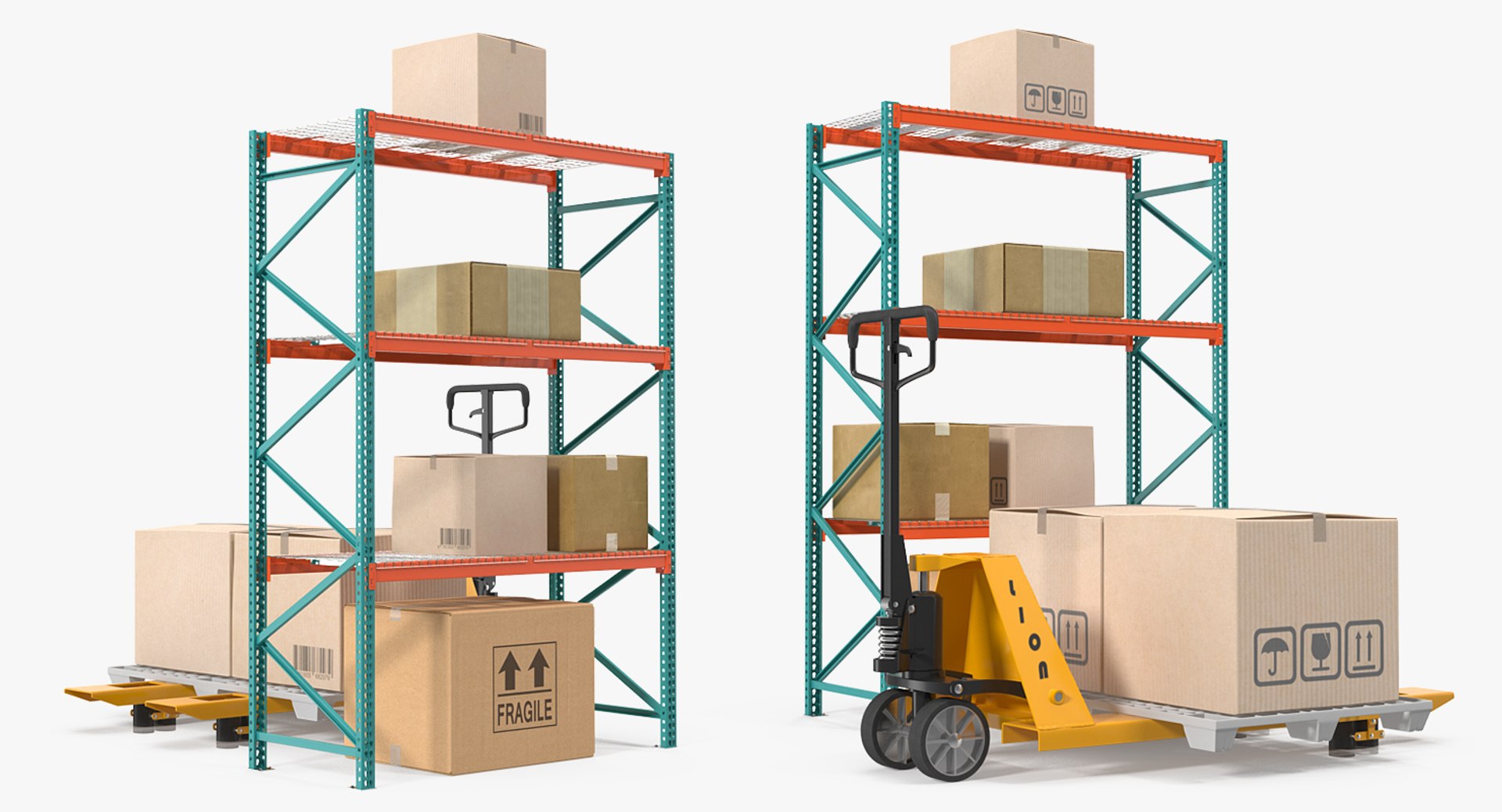 Pallet Jack Rack Cardboxes 3D Model - TurboSquid 1328532