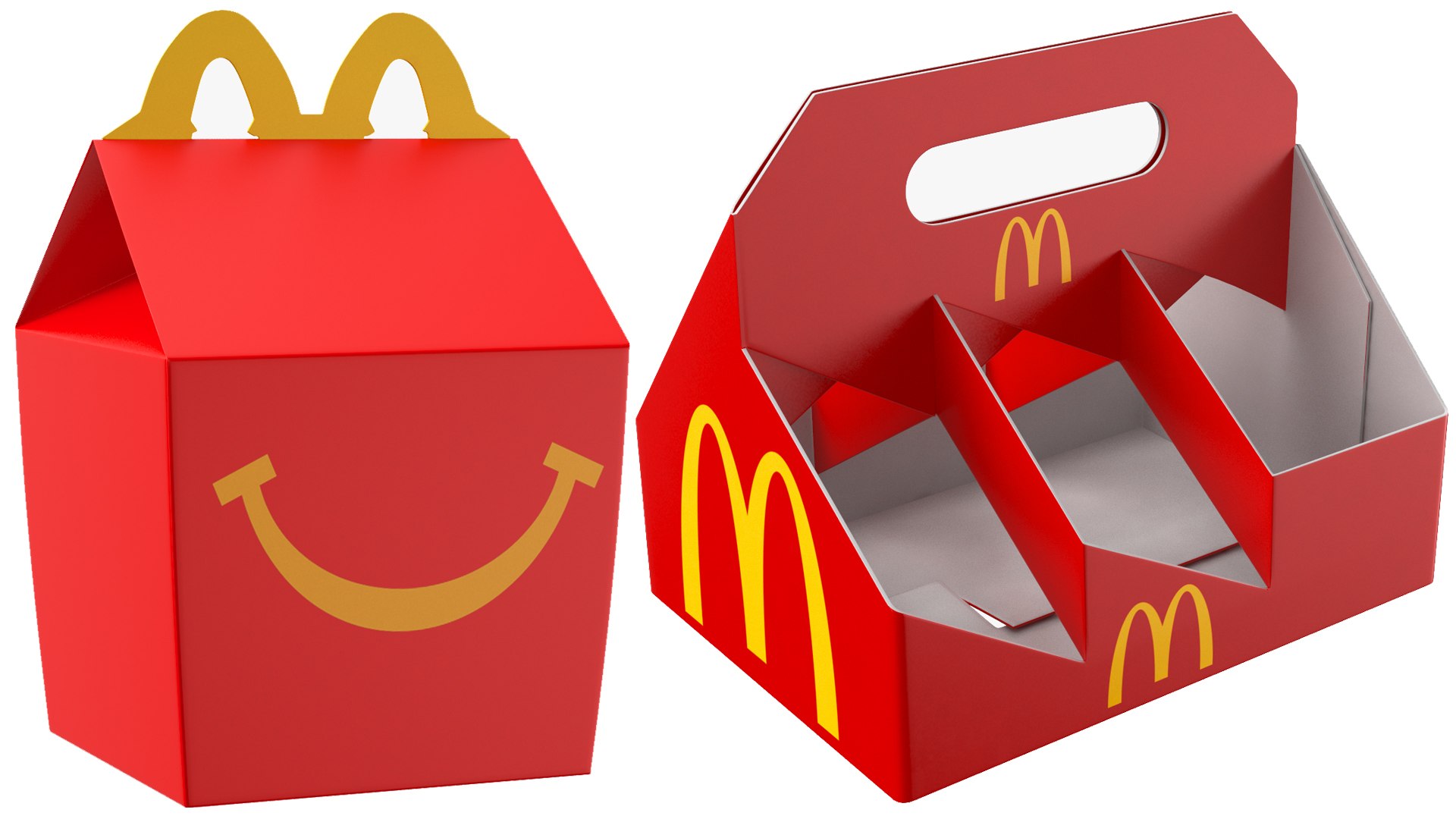 3d Two Detailed Mcdonalds Containers Model - Turbosquid 2041694