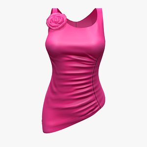 Asymmetric Ruffled Front Top 3D model