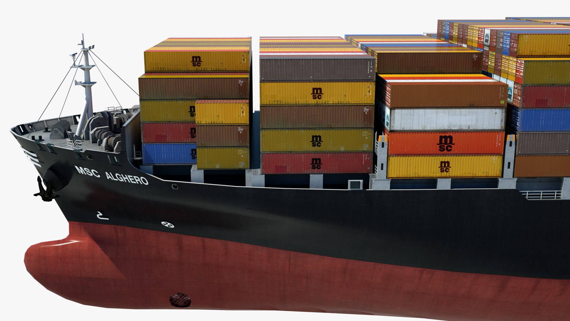 Container Ship Msc Alghero 3ds