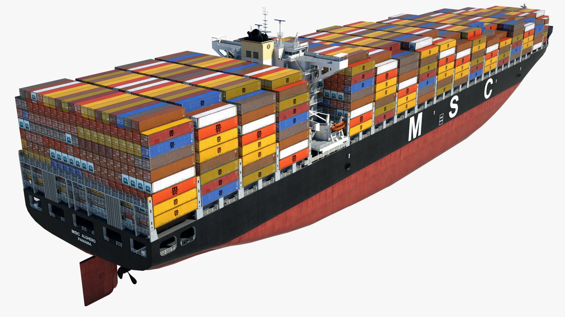 container ship msc alghero 3ds