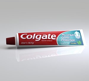 3D model toothpaste tooth