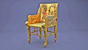 3D model king tutankhamun golden throne