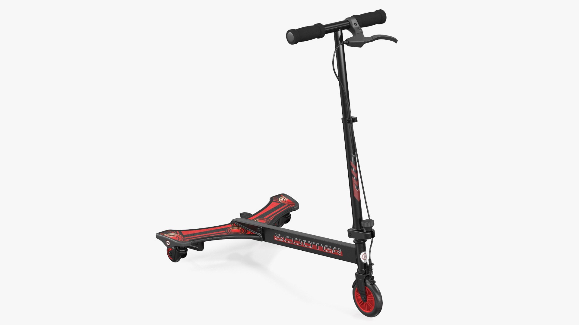 PowerWing Scooter Black Red 3D model preview