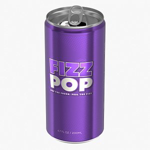 Open Slim Soda Can 200ml V2 3D