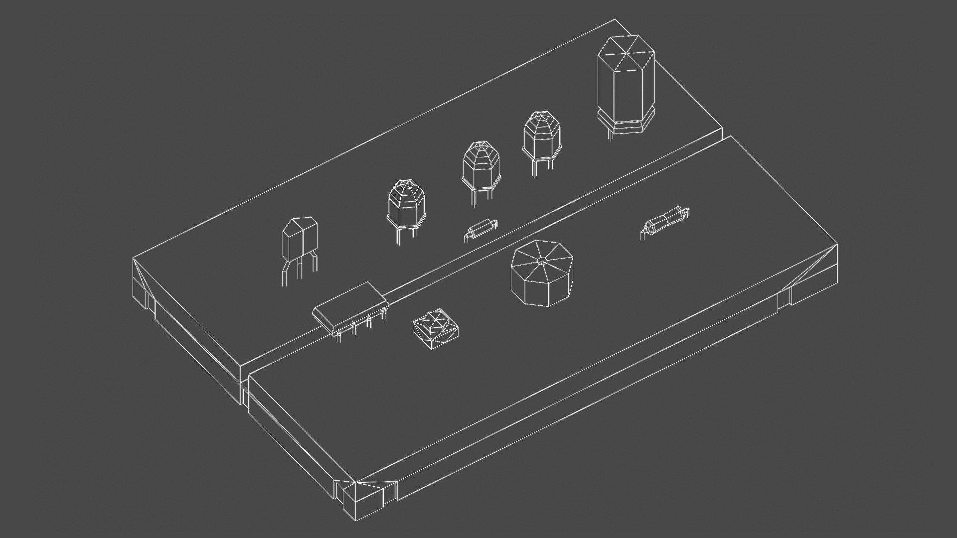 Breadboard with components lowpoly pixel art 3D - TurboSquid 1888594