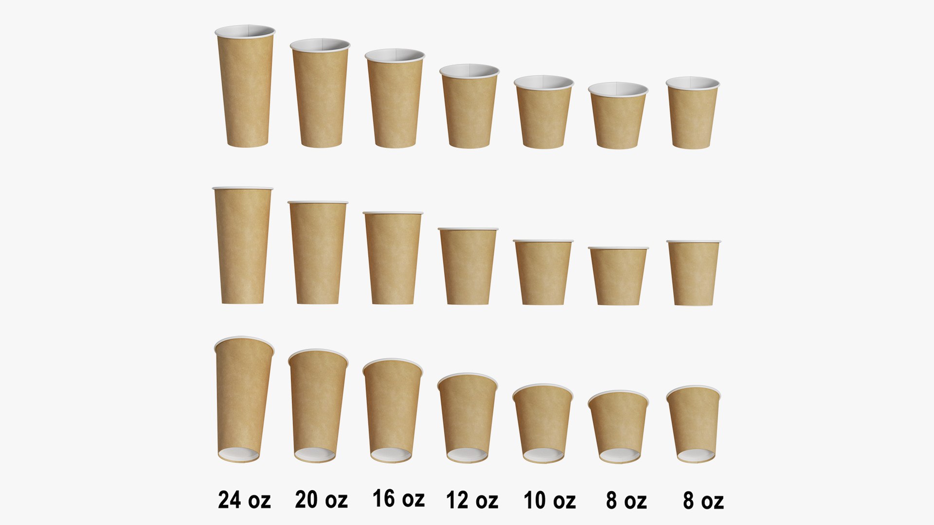 3D Paper Cups Set 03 - TurboSquid 1859699