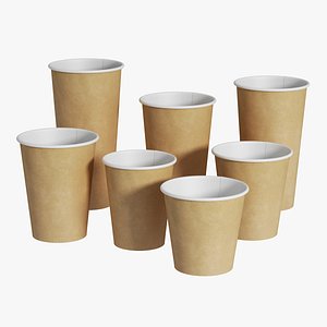 3D Paper Cups Set 03