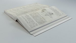 3D model open soft book