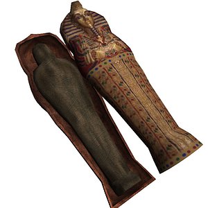 mummy and sarcophagus