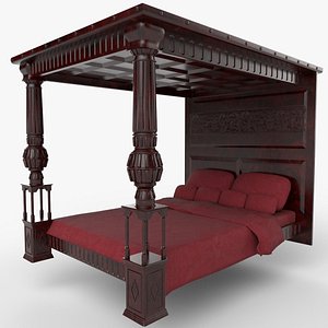 3D Renaissance style bed