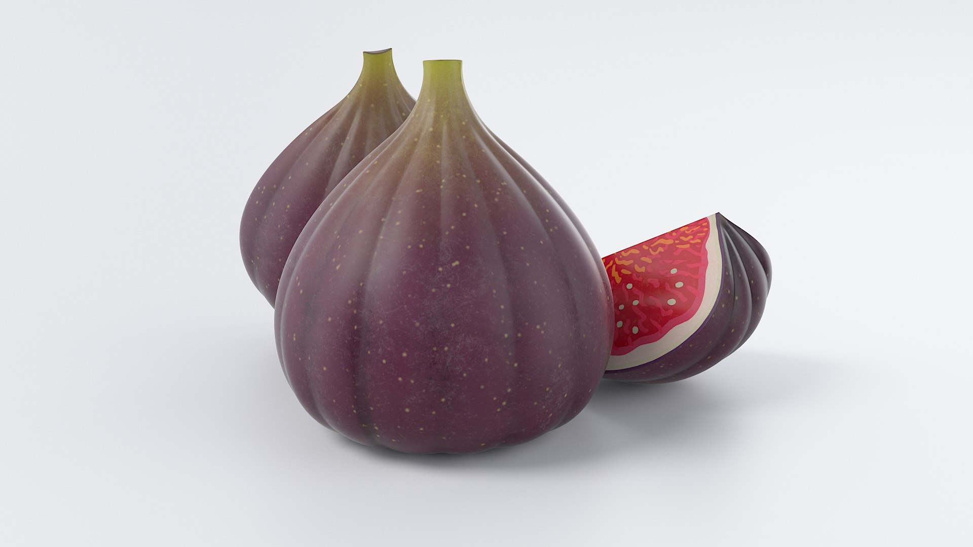 Cartoon Fig Fruit Set 3D Model - TurboSquid 2104032